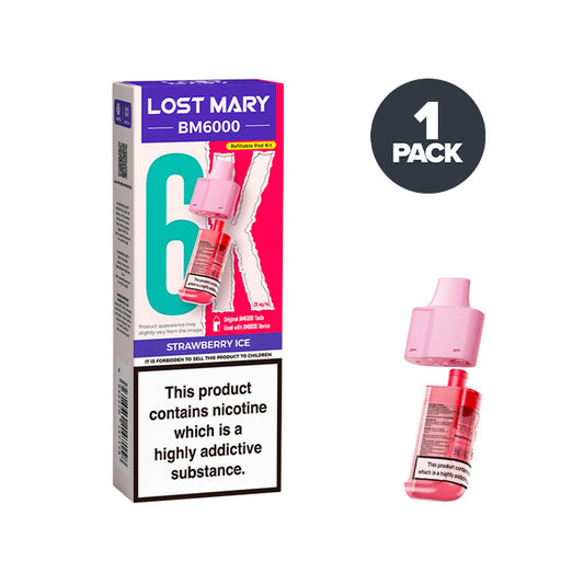 Strawberry Ice Lost Mary BM6000 Prefilled Pod and Box