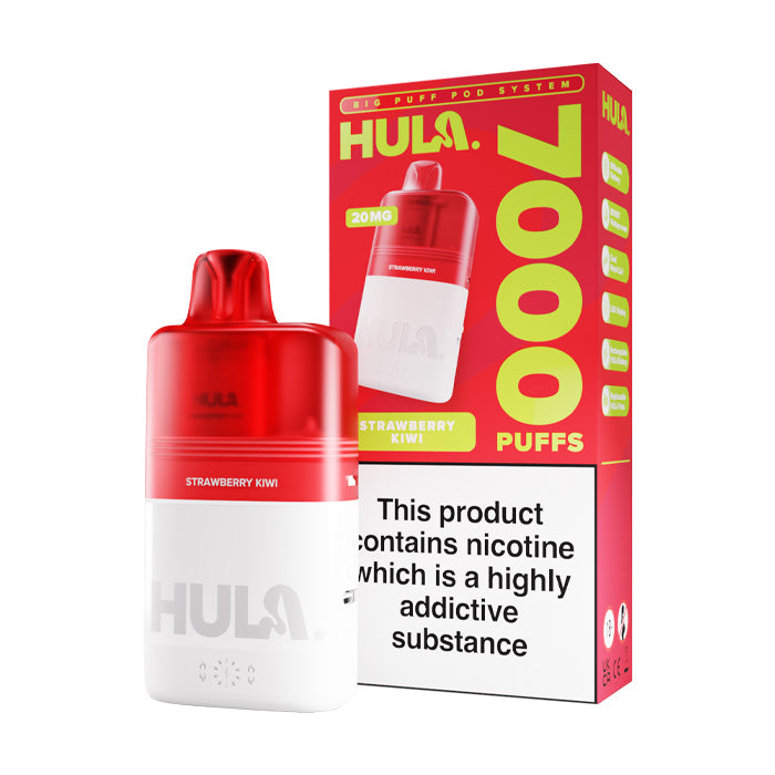 Strawberry Kiwi Hula 7000 Prefilled Pod Kit and Box