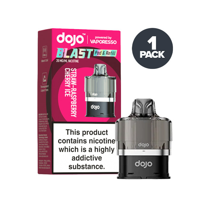 Strawberry Raspberry Cherry Ice Dojo Blast 6000 Pre-filled Pods by ...