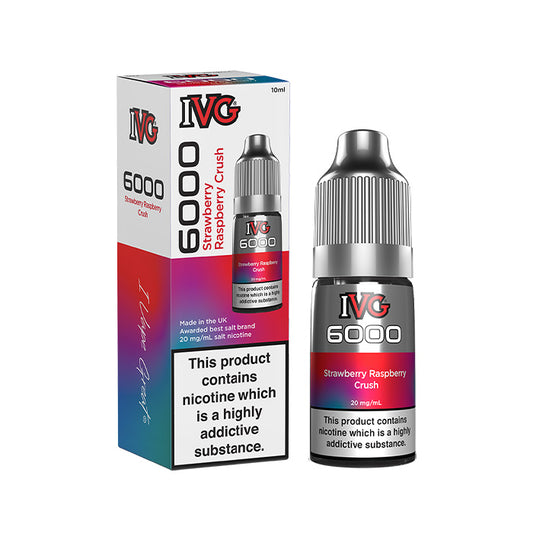 Strawberry Raspberry Crush 10ml Nic Salt E-Liquid by IVG 6000