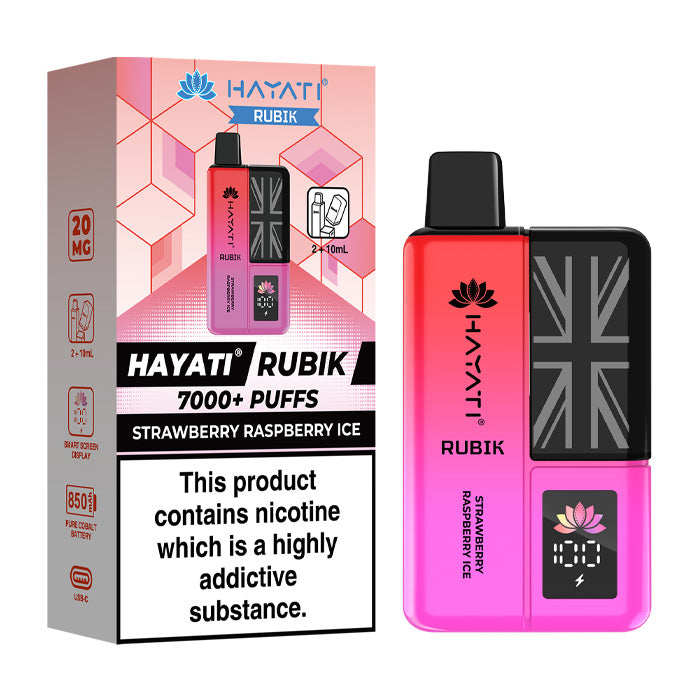 Strawberry Raspberry Ice Hayati Rubik 7000 Prefilled Pod Kit and Box