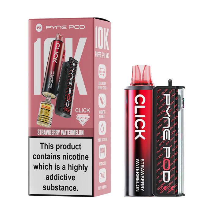 Strawberry Watermelon Pyne Pod Click 10K Prefilled Pod Kit and Box