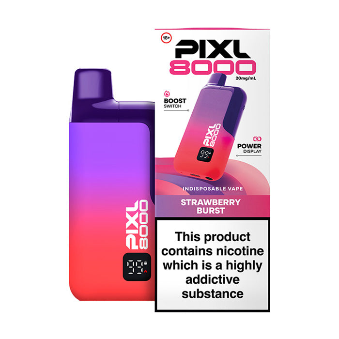 Strawberry Burst PIXL 8000 Prefilled Pod Kit and Box
