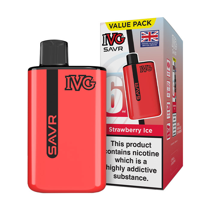 Strawberry Ice IVG Savr Prefilled Pod Kit and Box