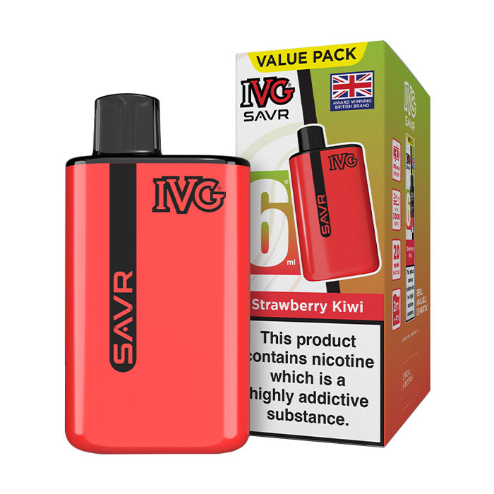 Strawberry Kiwi IVG SAVR Starter Vape Kit and Box