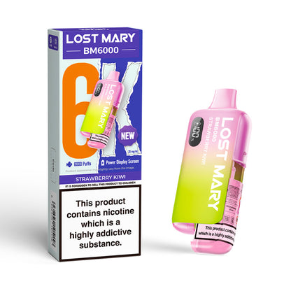 Strawberry Kiwi Lost Mary BM6000 Disposable and Box
