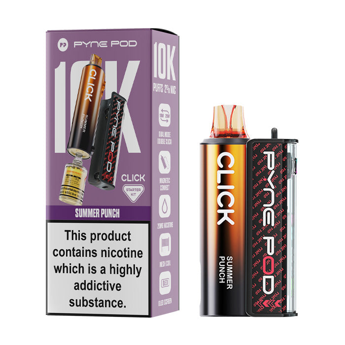 Summer Punch Pyne Pod Click 10K Prefilled Pod Kit and Box