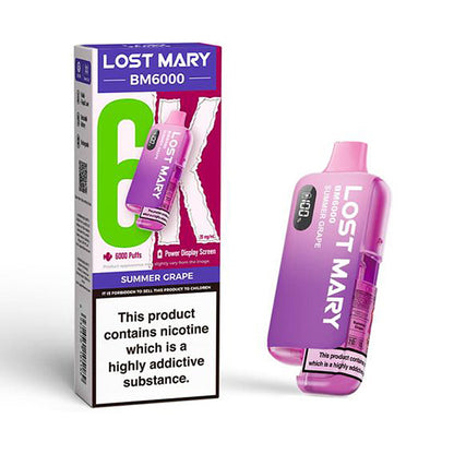 Summer Grape Lost Mary BM6000 Dispoable Vape and Box