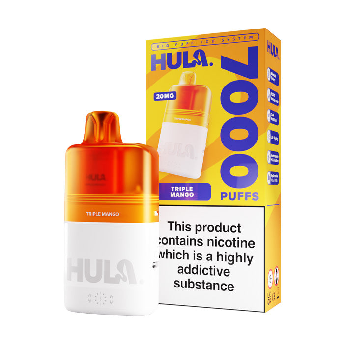 Triple Mango Hula 7000 Prefilled Pod Kit and Box