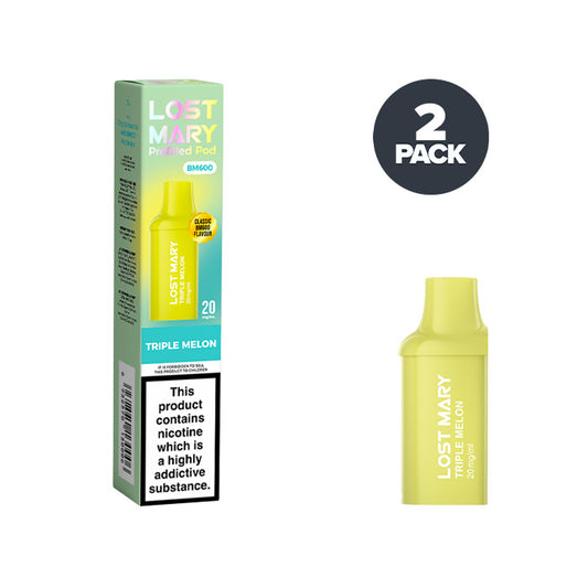 Triple Melon Lost Mary BM600 Pre-filled Pod and Box