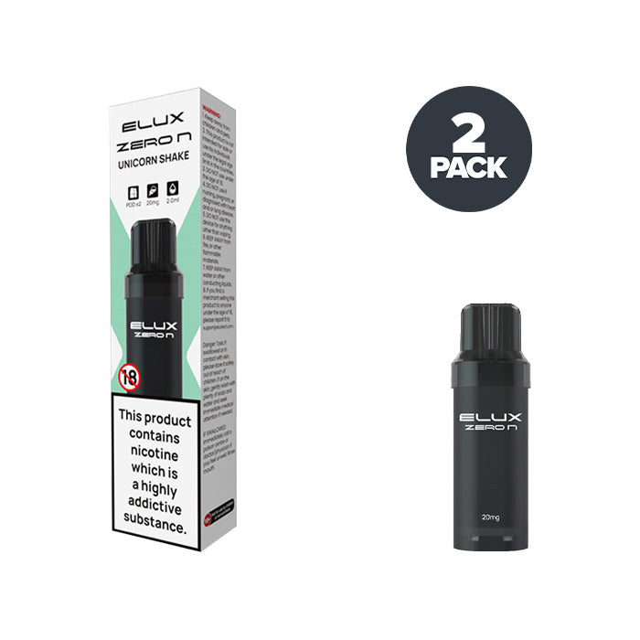 Unicorn Shake Elux Zero N Pre-Filled Pods | Pack of 2 Unicorn Shake Elux Zero N Pre-Filled Pods | Pack of 2