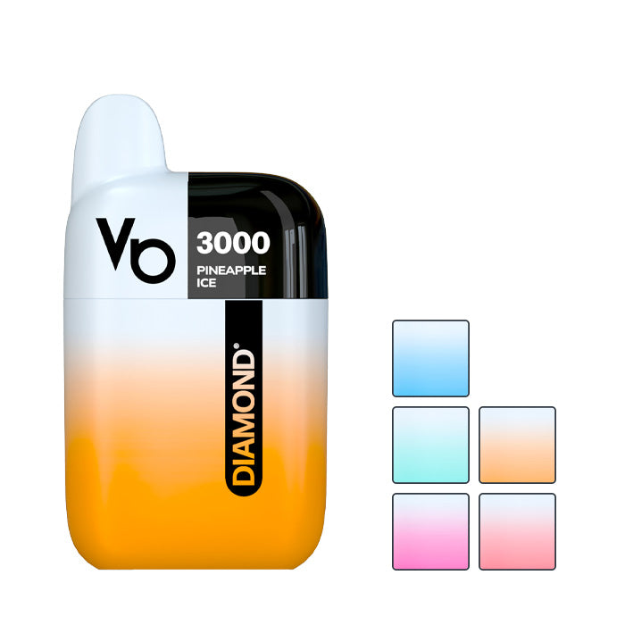 Vapes Bars Diamond 3000 Prefilled Vape Kit with five squares showcasing all available colours