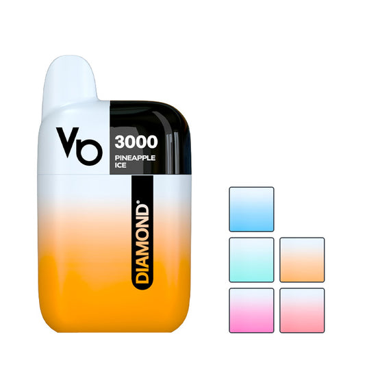 Vapes Bars Diamond 3000 Prefilled Vape Kit with five squares showcasing all available colours