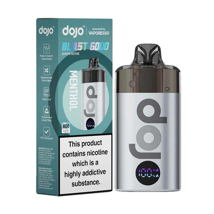 Menthol Vaporesso Dojo Blast 6000 Prefilled Pod Kit and Box