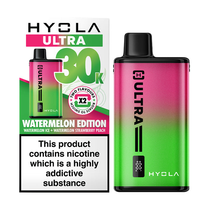 Watermelon Edition Hyola Ultra 30K Prefilled Pod Kit and Box