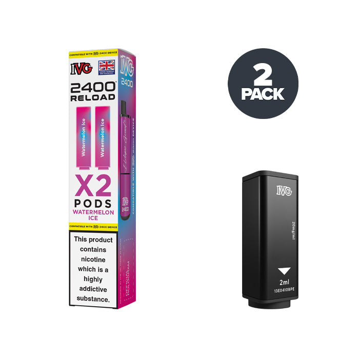 Watermelon Ice IVG 2400 Reload Prefilled Pod and Box