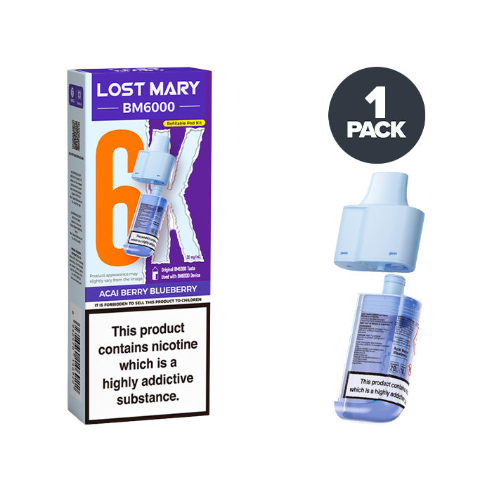 Acai Berry Blueberry Lost Mary BM6000 Refill Pack 20mg