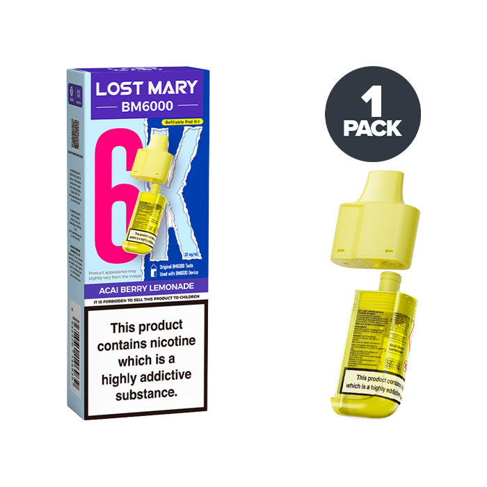 Acai Berry Lemonade Lost Mary BM6000 Refill Pack 20mg