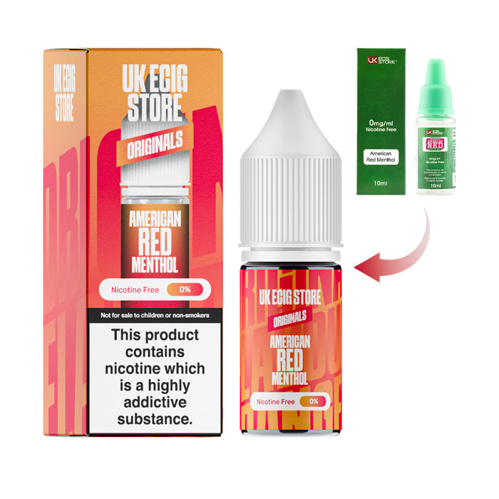 UK Ecig Store American Red Menthol 10ml E-liquid with Box and Old Packaging