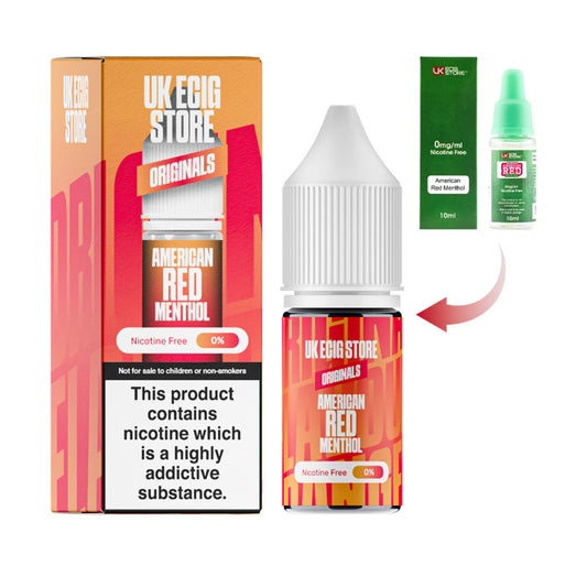 UK Ecig Store American Red Menthol 10ml E-liquid with Box and Old Packaging