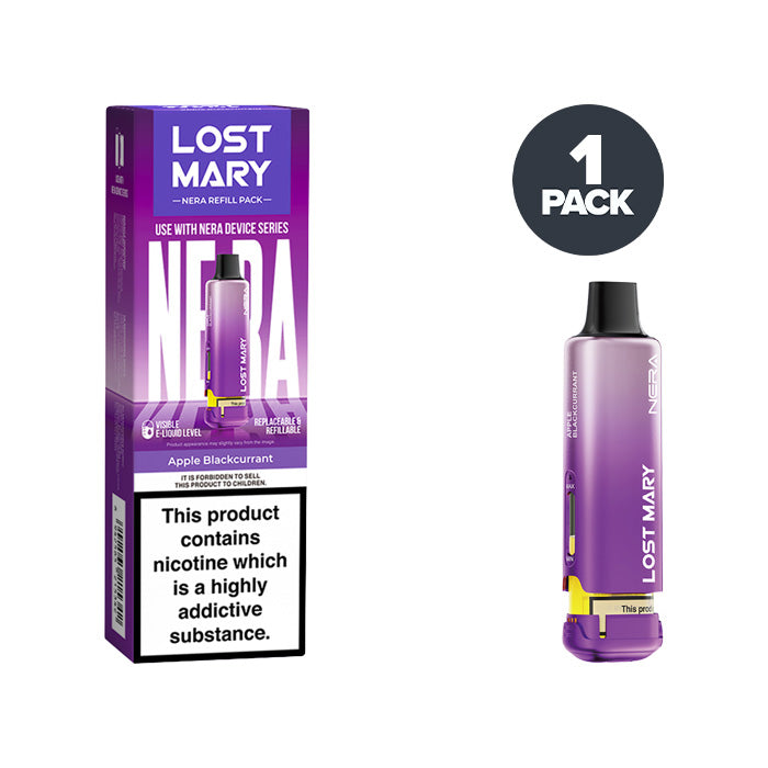 Apple Blackcurrant Lost Mary Nera 15000 puff refill pack and box