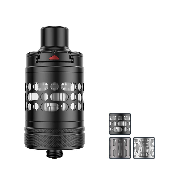Aspire Nautilus 3SR Tank with three squares showcasing three out of the three available colours