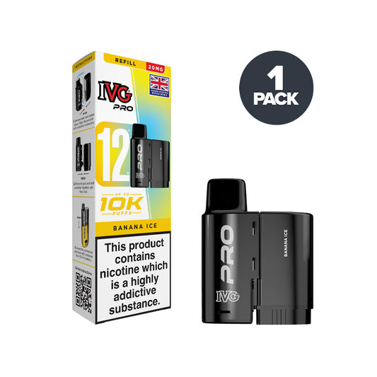 Banana Ice IVG Pro 12 Prefilled Pod and Box