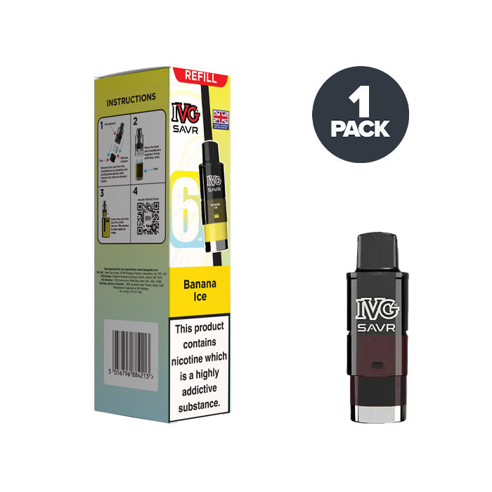 banana ice ivg savr pod and box