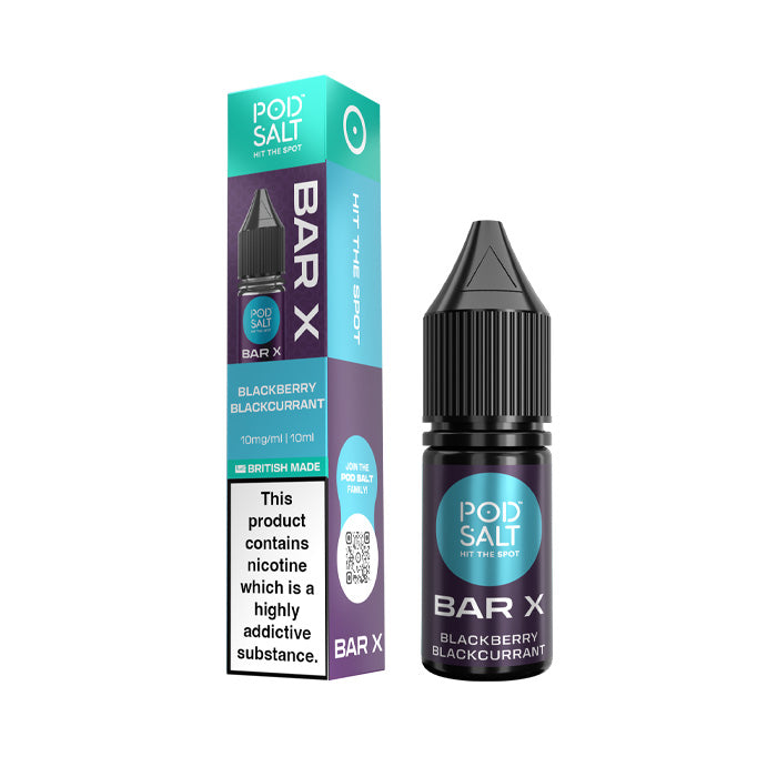 Blackberry Blackcurrant Pod Salt Bar X 10ml Nic Salt E-Liquid and Box