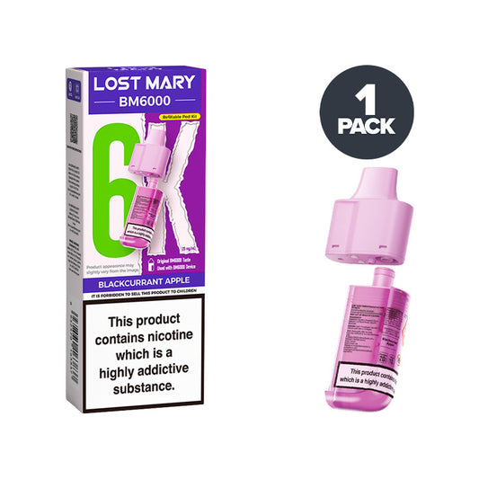 Blackcurrant Apple Lost Mary BM6000 Refill Pack 20mg