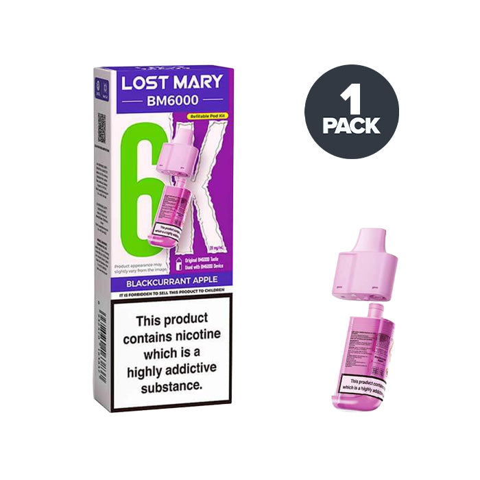 Blackcurrant Apple Lost Mary BM6000 Prefilled Pod and Box