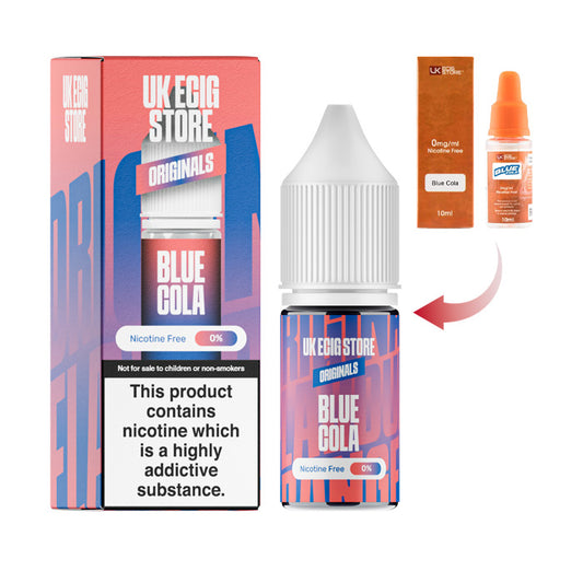 UK Ecig Store Blue Cola 10ml E-liquid with Box and Old Packaging