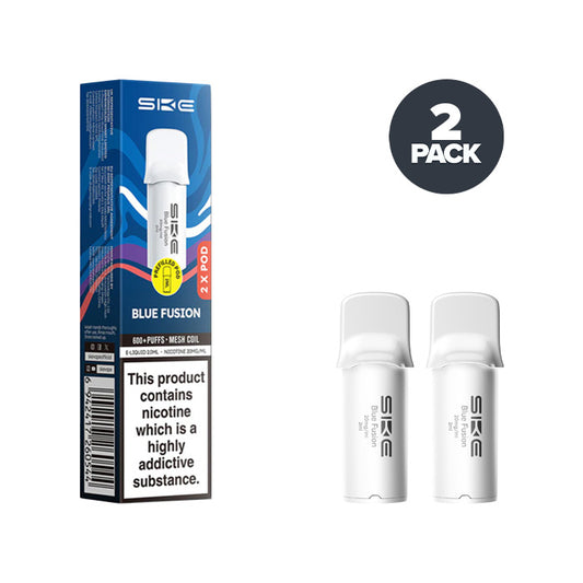 Two Blue Fusion SKE Crystal 600 Pro Prefilled Pods with Box