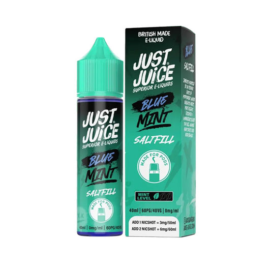 Blue Mint 40ml Saltfill E-Liquid and Box by Just Juice
