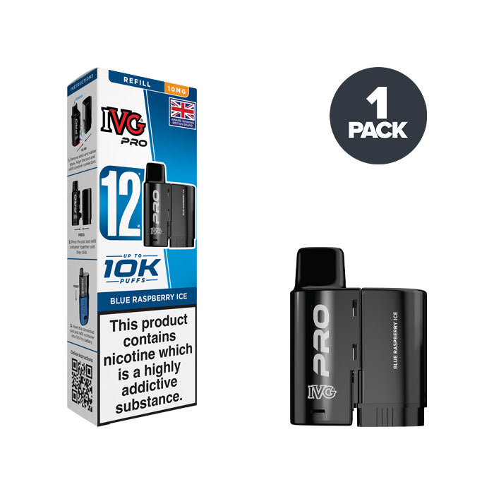 Blue Raspberry Ice IVG Pro 12 Refill Pack | 2ml Pod + 10ml Refill Container Blue Raspberry Ice IVG Pro 12 Refill Pack | 2ml Pod + 10ml Refill Container