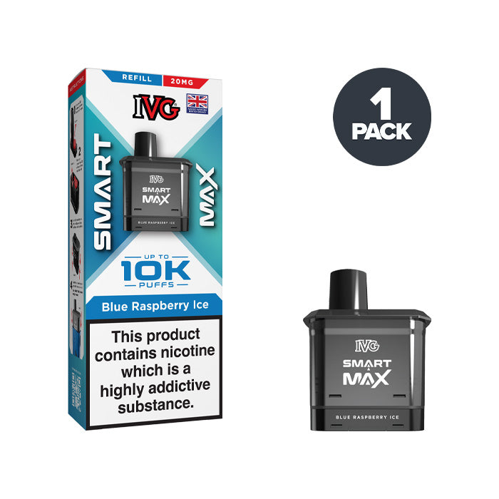 Blue Raspberry Ice 20mg IVG Smart Max Refill Pack and Box