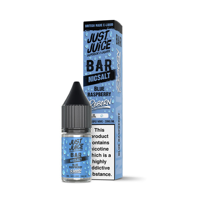 Blue Raspberry Just Juice Bar Reborn 10ml Nic Salt E-Liquids and Box