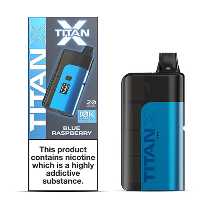 Blue Raspberry Titan X Prefilled Pod Kit and Box