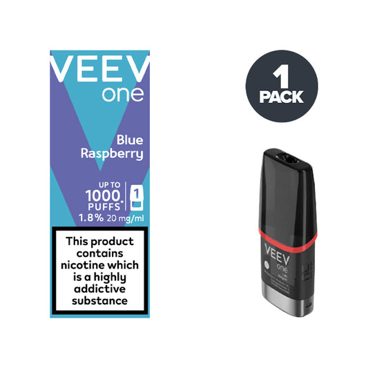 Blue Raspberry Veev One Pod and Box