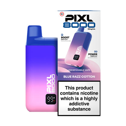 Blue Razz Cotton PIXL 8000 Prefilled Pod Kit and Box