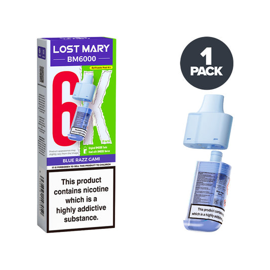 Blue Razz Gami Lost Mary BM6000 Refill Pack 20mg