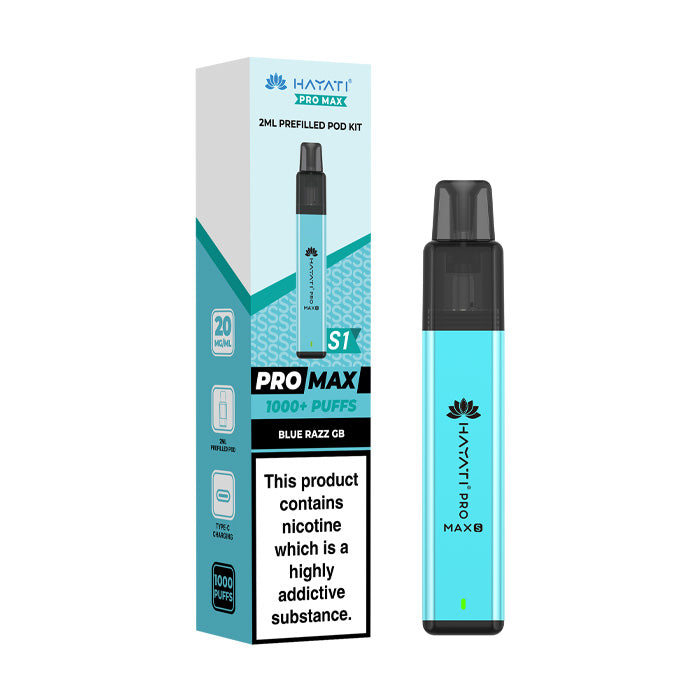 Blue Razz GB Hayati Pro Max S1 Prefilled Pod Kit and Box