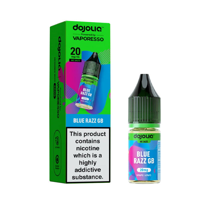 Blue Razz GB Vaporesso Dojoliq 10ml Nic Salt E-Liquid and Box