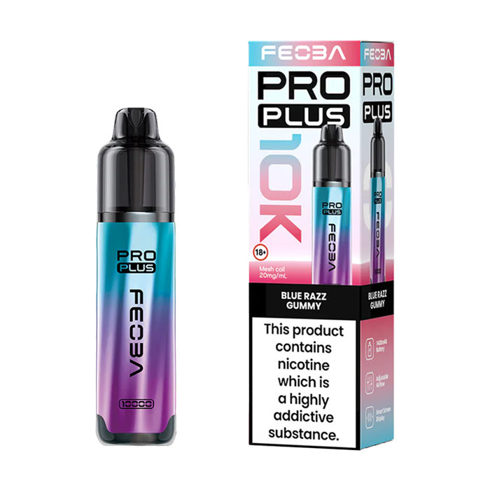 Blue Razz Gummy Feoba Pro Plus 30K Pod Kit and Box