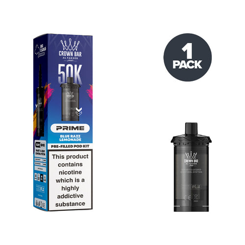Blue Razz Lemonade Al Fakher Hypermax Prime 50K Refill Pack and Box