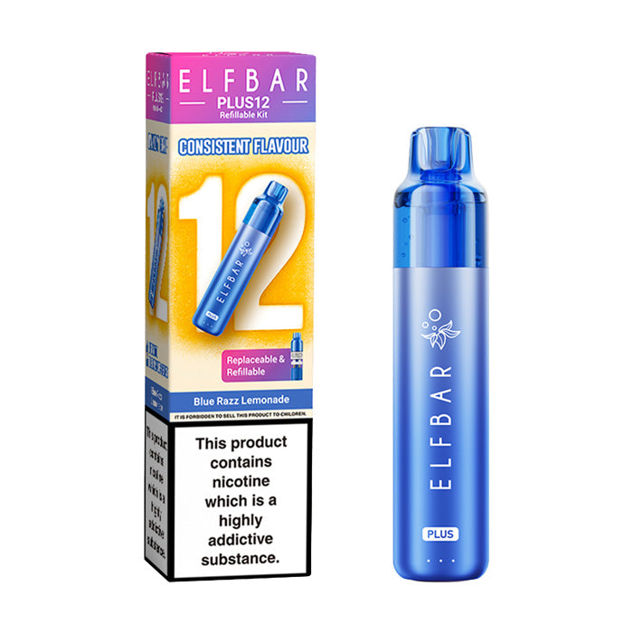 Blue Razz Lemonade Elf Bar Plus 12 Prefilled Pod Kit with Box