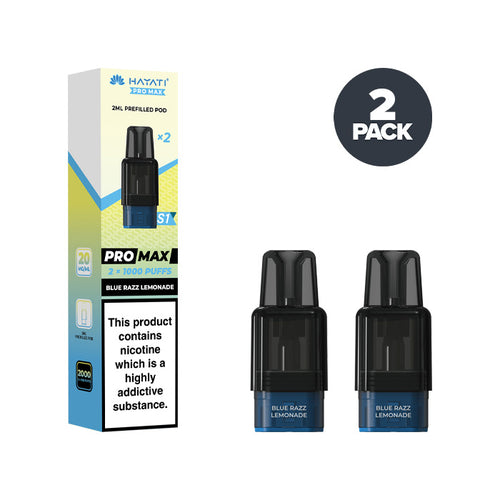 Blue Razz Lemonade Hayati Pro Max S1 Pods and Box