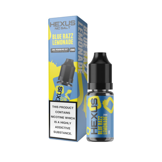 Blue Razz Lemonade Hexus 10ml Nic Salt E-Liquid and Box