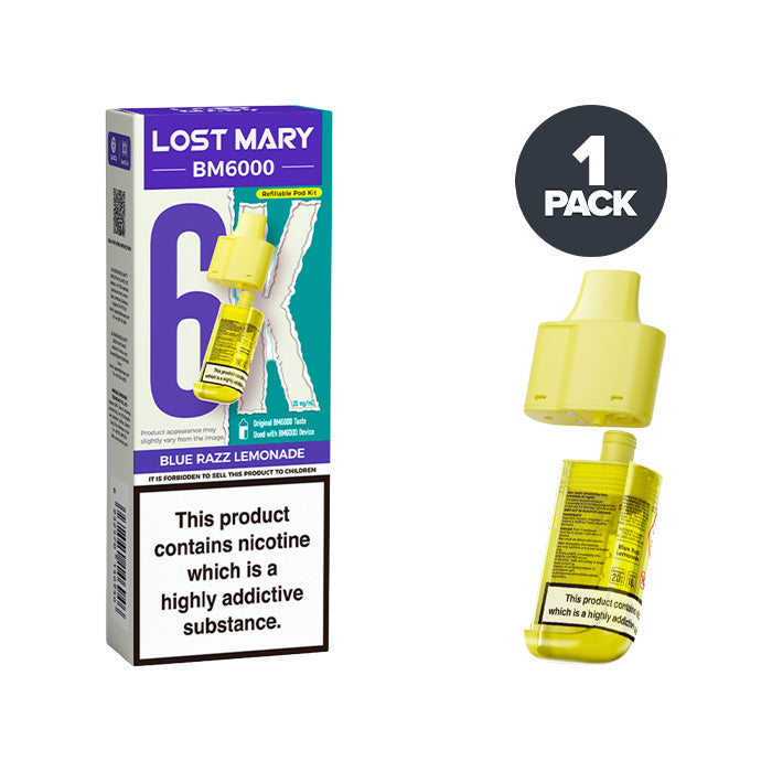 Blue Razz Lemonade Lost Mary BM6000 Refill Pack 20mg