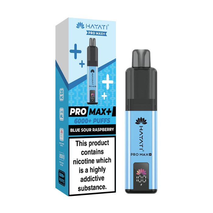 Blue Sour Raspberry Hayati Pro Max Plus Kit and Box